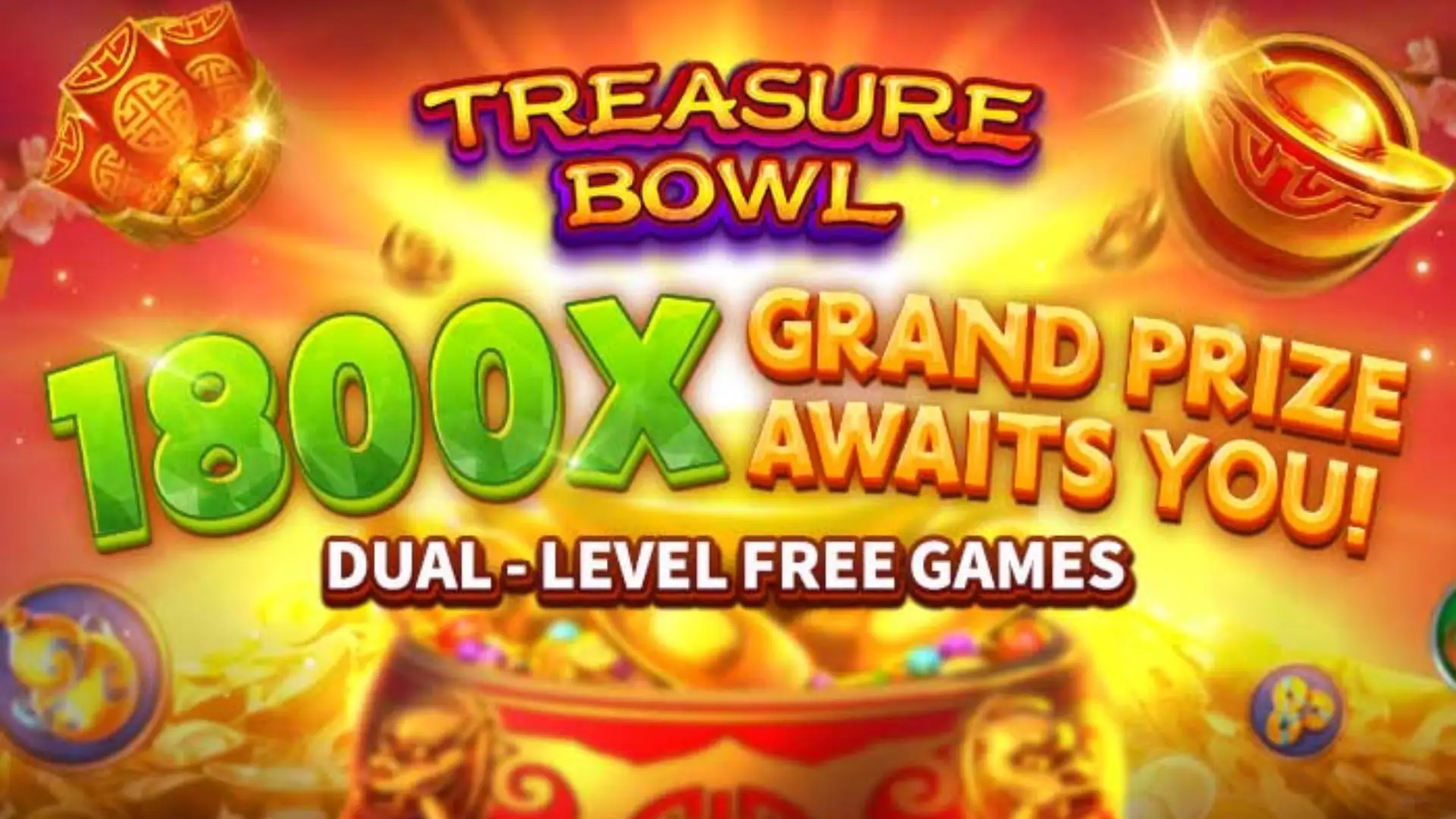 Multiplicadores Treasure Bowl 33r - 7777x Máximo com Tigela Dourada